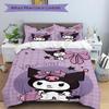 3pcs Kuromi's Whimsical Adventure Bedding Set Includes 1 Quilt Cover and 2 Pillowcases, Comfortable Bedding with Stylish Design for Bedroom S059