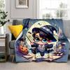 1pc Chibi Wizard with Pumpkin and Books Cartoon Blanket,Portable Throw for Travel & Camping, All Season Cozy Blanket,Ideal Gift