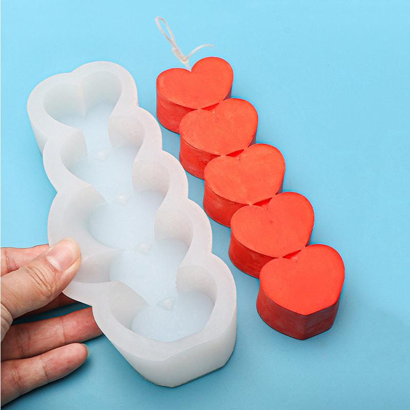 Heart Silicone Mold Silicone Candle Mold Candle Making Mold For Making Aromatherapy Candle Handmade Resin Craft Soap