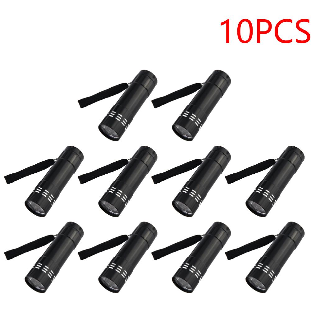 9 LED Ultraviolet LED Flashlight 395nm Handheld Ultraviolet Detector Waterproof UV Light Torch for Hiking/Camping/Home