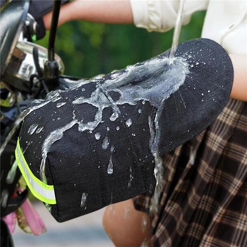 Motorcycle Handlebar Muffs Summer 3D Oxford Waterproof Sun Protection Gloves With Reflective Strip Design Motorcycle Gloves