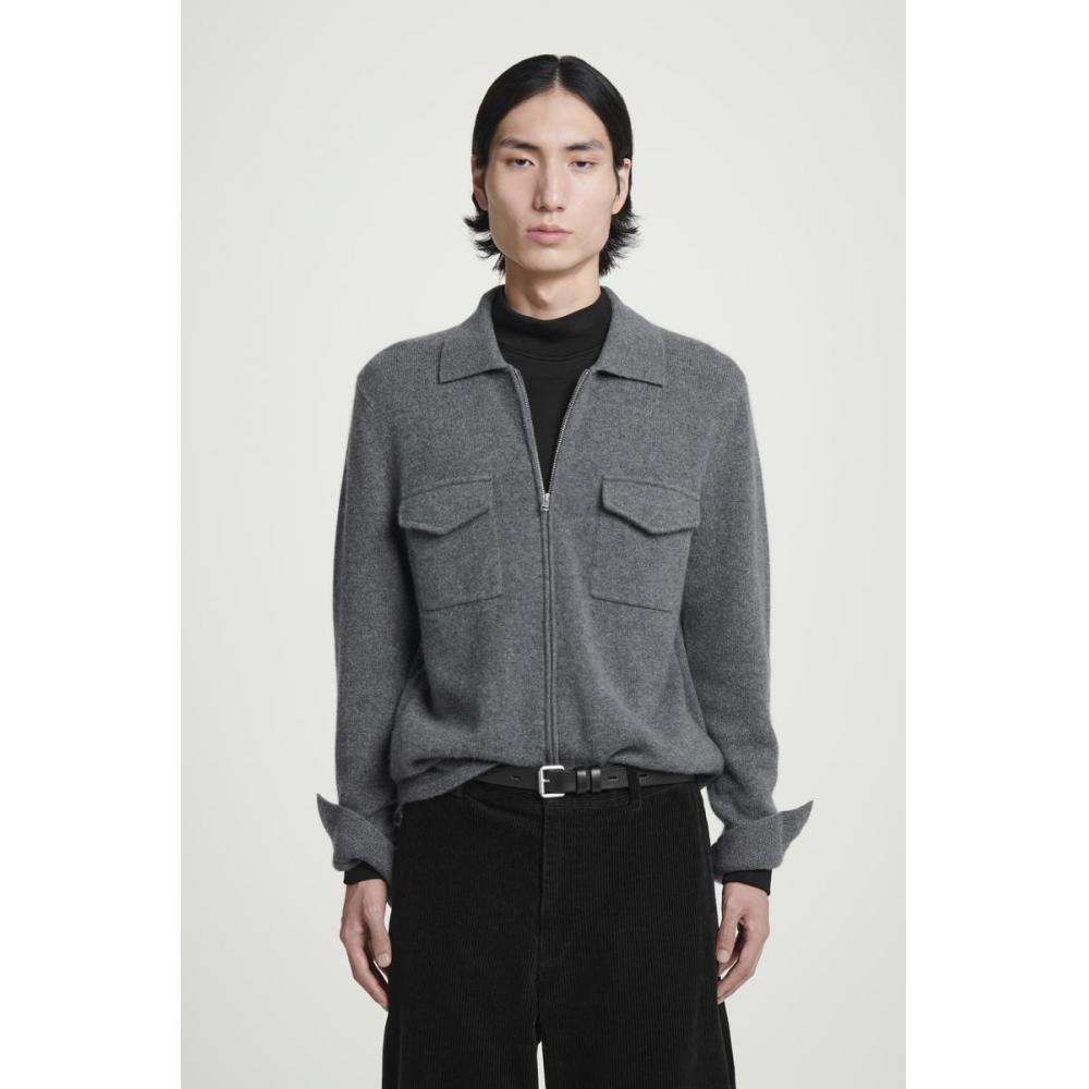 

Cos Japan Pure Kashimiya Zip Up Overshirt grey melange/L