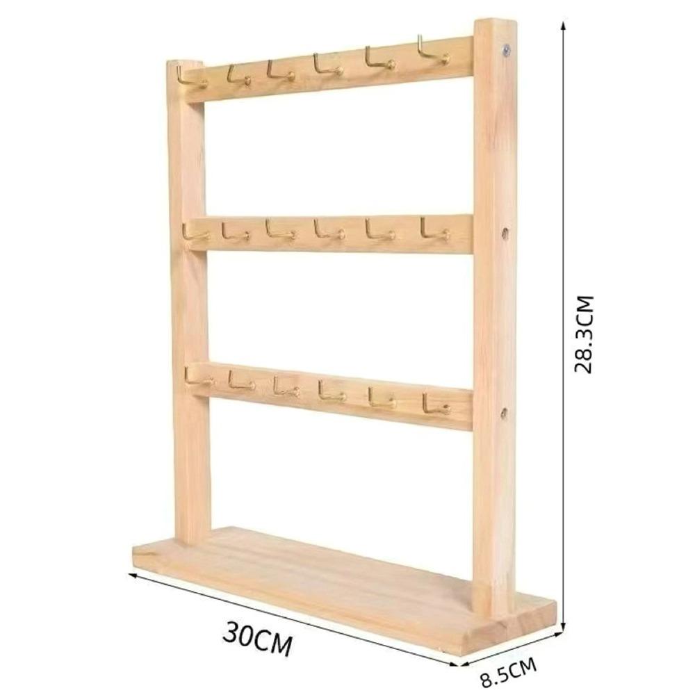 Wooden Bracelets Display Rack with Hooks Spacious Jewelry Holder Display Practical Aesthetic Necklace Holder for Trade Show