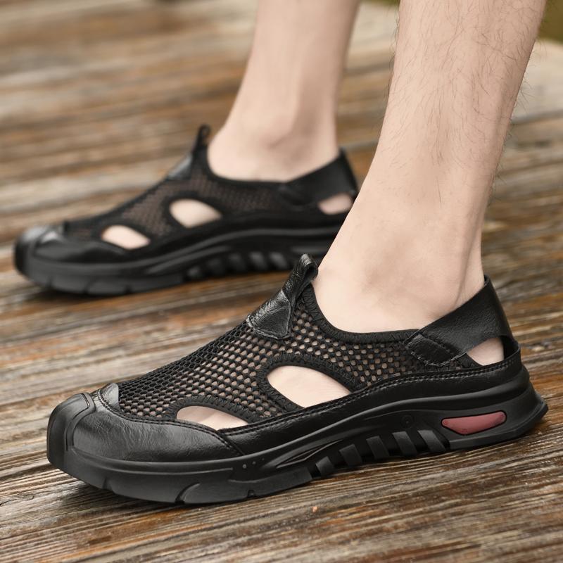 Fashion Summer Hollow Out Breathable Waterproof Hiking Shoes Men's Mesh Outdoor Anti-slip Wearable Sneakers Shoes Sport Quick-dry Shoes