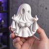 Decorative Ghost Statue Funny Little Ornament, Sexy Bad Halloween Figure, Middle 3D Printed Decor Finger Spooky Tabletop for DIY Painting Home