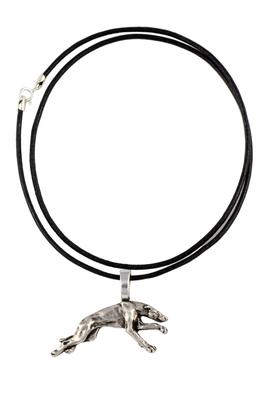Lévrier, Lévrier Anglais - Collier pour chien, pendentif plaqué argent pour l'amoureux des chiens, bijou discret par