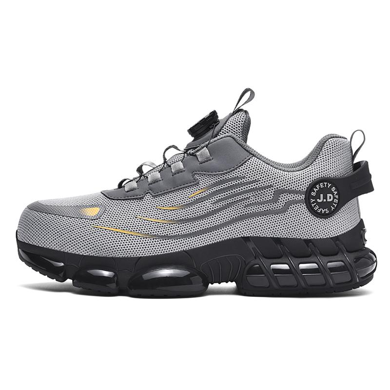Rotary Button Safety Shoes Men Steel Toe Sneakers Puncture Proof Work Safety Boots Air Cushion Sport Work Shoes Anti-smash Boots