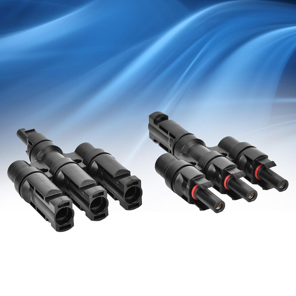 2 szt. 4-drożny adapter kabla solarnego 1 do 3 typu T Złącze adaptacyjne kabla panelu solarnego
