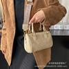 Niche design solid color bowling bag women's bag 2025 new retro Boston bag fashion trendy portable shoulder bag