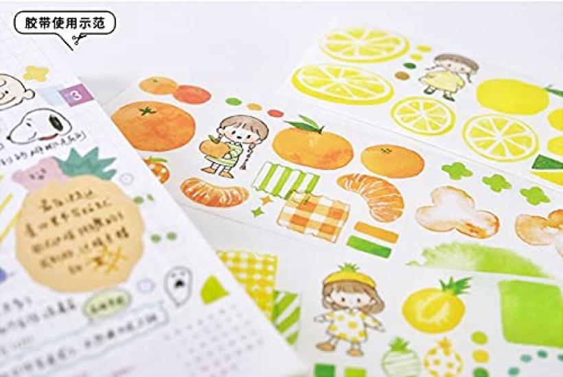 Molinta Masking Washi Tape for Fruit DIY Cute Interior Planner Tape Tape, Girls, Corner, Planner, Album, Scrapbooking, Gift, Stickers, Decoration,