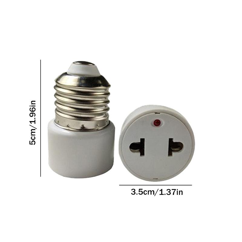 E26/E27 Bulb Base Screw Adapter EU/US Prong Outlet Plug Converter Polarized Light Bulb Socket Adapter Fit for 2/3 Prong Convert
