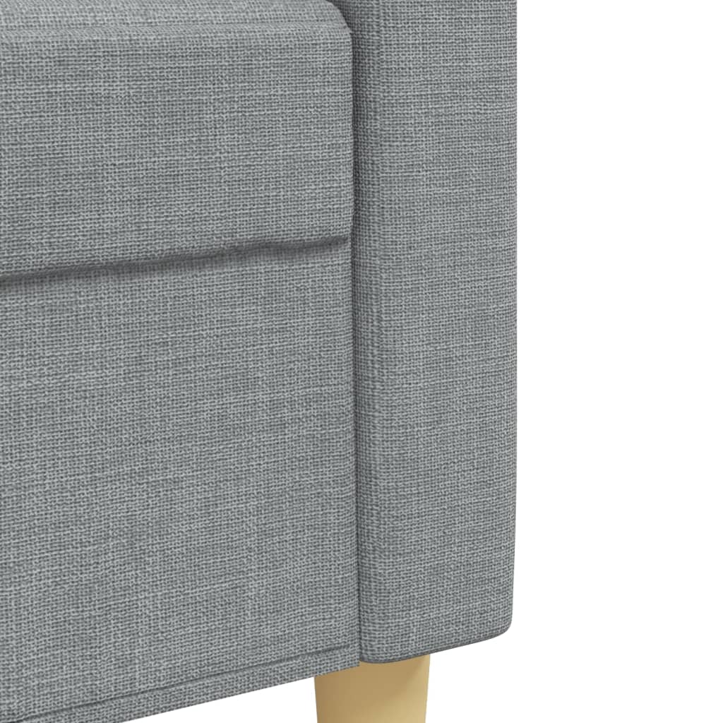 4 Piece Sofa Set with Footstool and Decorative Cushions Light Grey Fabric