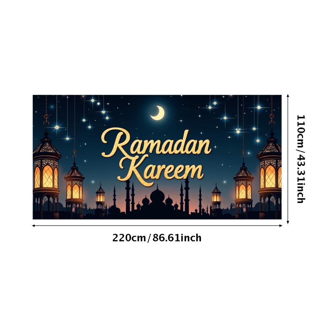 Bannière Ramadan Kareem Toile de fond Lanternes Lumières Décoratif Festival Fête Événement Célébration Graphique Décor Islamique Arrière-plan
