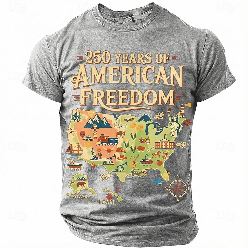 America 250th Birthday Eagle Flag 250 Years 1776-2026 Unisex Men's T-Shirts Casual Style Man Women Tees Vintage Men's Clothing