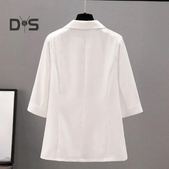 Dámský oblek Kabát Klopa 3/4 rukáv Knoflíková léga Letní sako Oblekové sako Jednobarevné Tenké Prodyšné Ležérní kabát