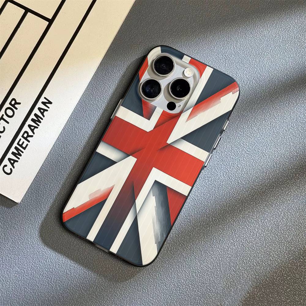 England British Uk Flag Phone Case For IPhone 17 16 15 14 13 12 11 Corrugated Frosted Soft Cover Anti-Slip