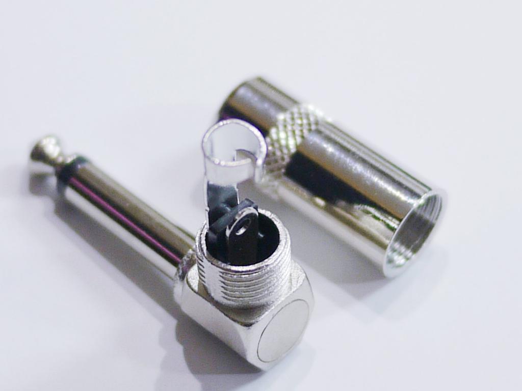 Mono Phone Plug, Switchcraft #226 Type, Angled, L-Shaped, for DIY Shielded Cables, Patch Cables, and More (Sold Individually, Standard Item)