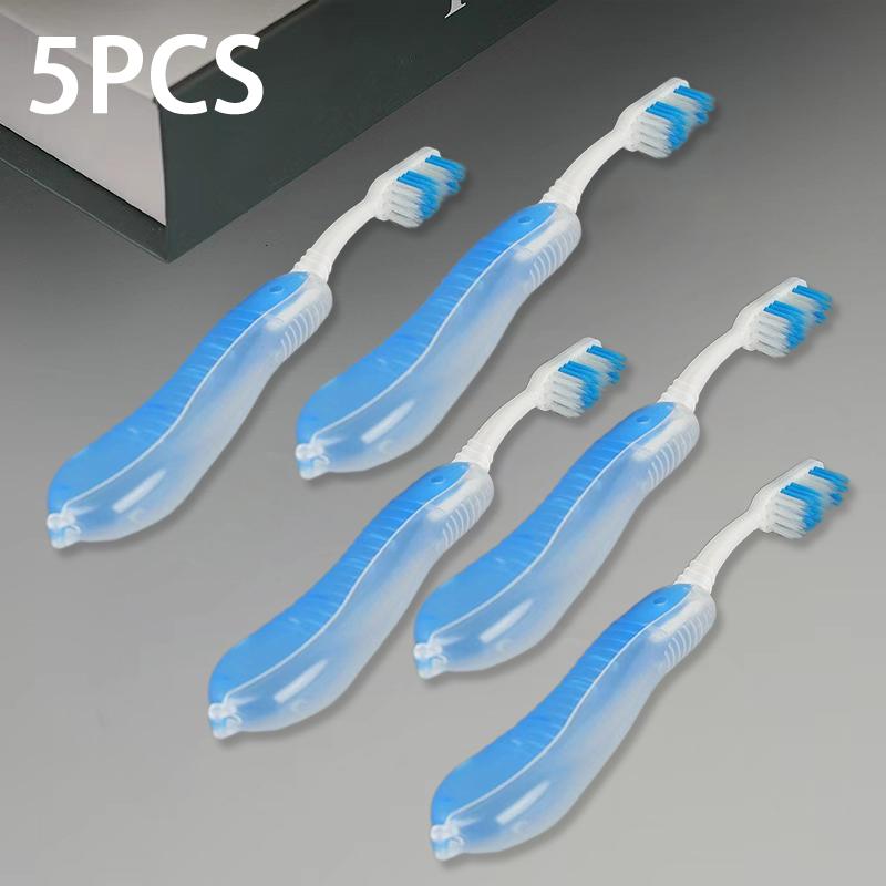 Foldable Travel Toothbrushes, Portable Disposable Soft Bristle Toothbrushes with Protective Covers for Travel and Camping