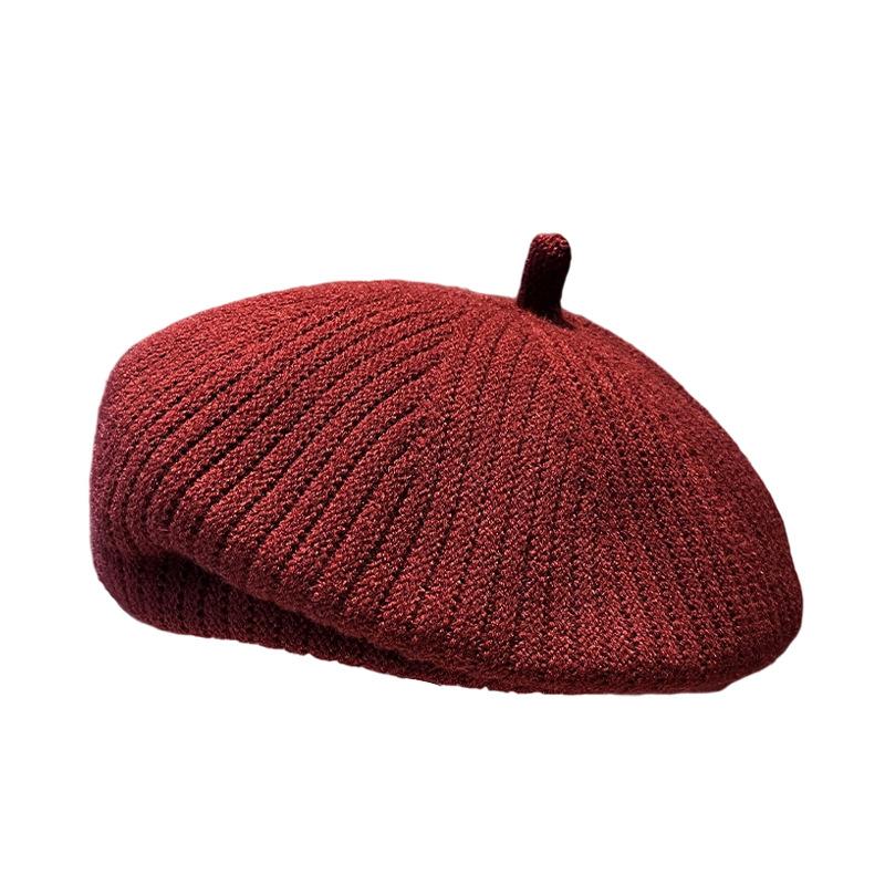 Spring and Autumn New Knitted Berets Children Show Small Faces Big Head Circumference Painter Hat Casual Versatile Newsboy Hat