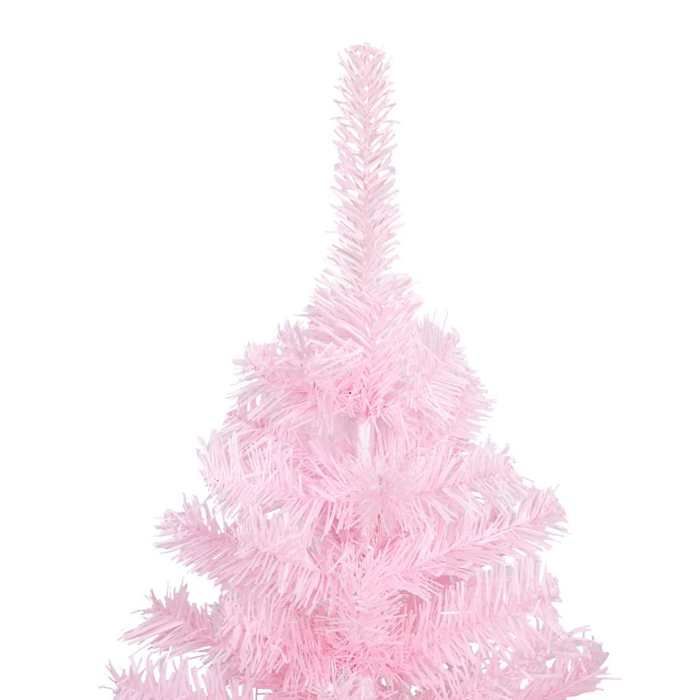 VidaXL Arbre de Noël Artificiel avec LED et Boules Sapin de Noël Décoration de Noël Jardin Patio Arrière-cour Extérieur Rose 3077671