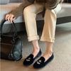 Shoes French exquisite embroidery one-pedal velvet flat-bottomed Loafu Doudou single shoes