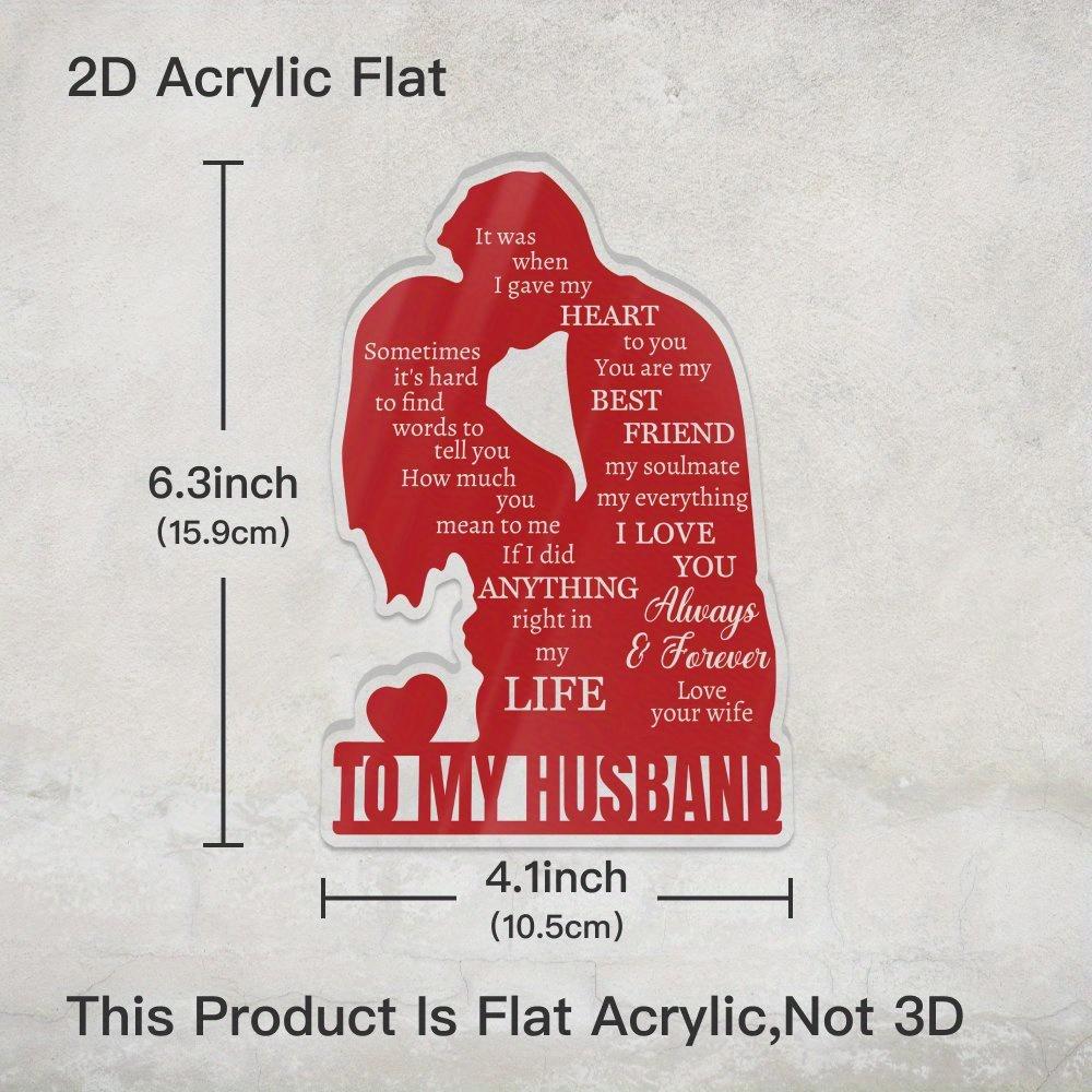  1pc Acrylic Love Note for Husband - 'to My Husband' Desktop Decoration with Romantic Messages, Red Heart & Tree Design, Perfect Gift From Wife 