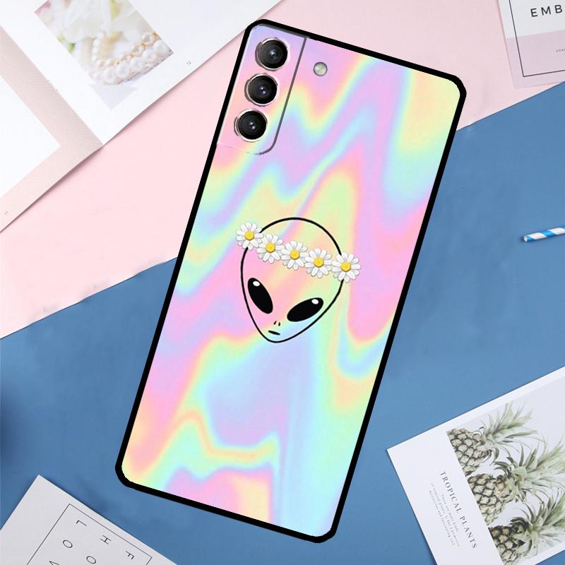 Cartoon Alien Case For Samsung Galaxy S25 Ultra S21 S22 S23 S24 Ultra S9 S10 Plus S20 FE S25 FE Back Cover