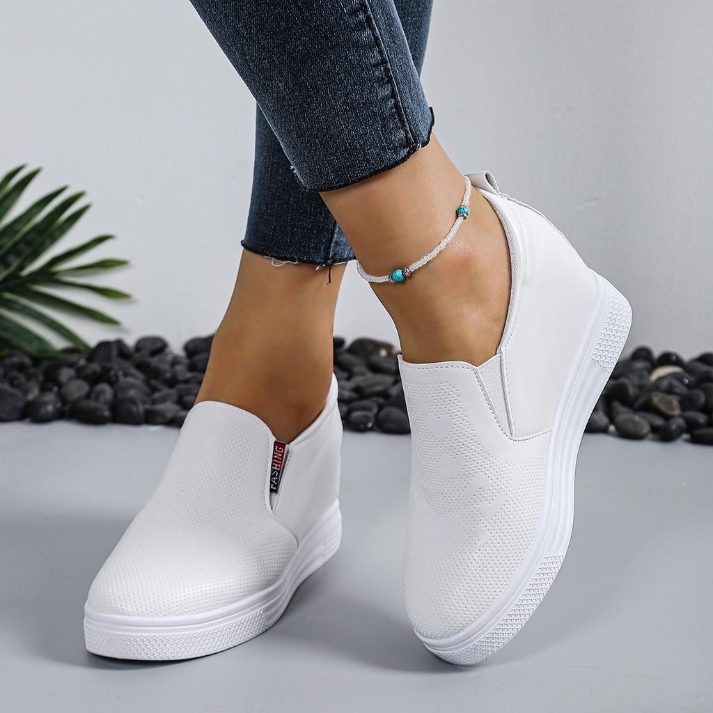 Nya vita dolda kilklackar Sneakers Fritidsskor Kvinna Skor med hög plattform Kvinnor med höga klackar Klackskor för kvinnor