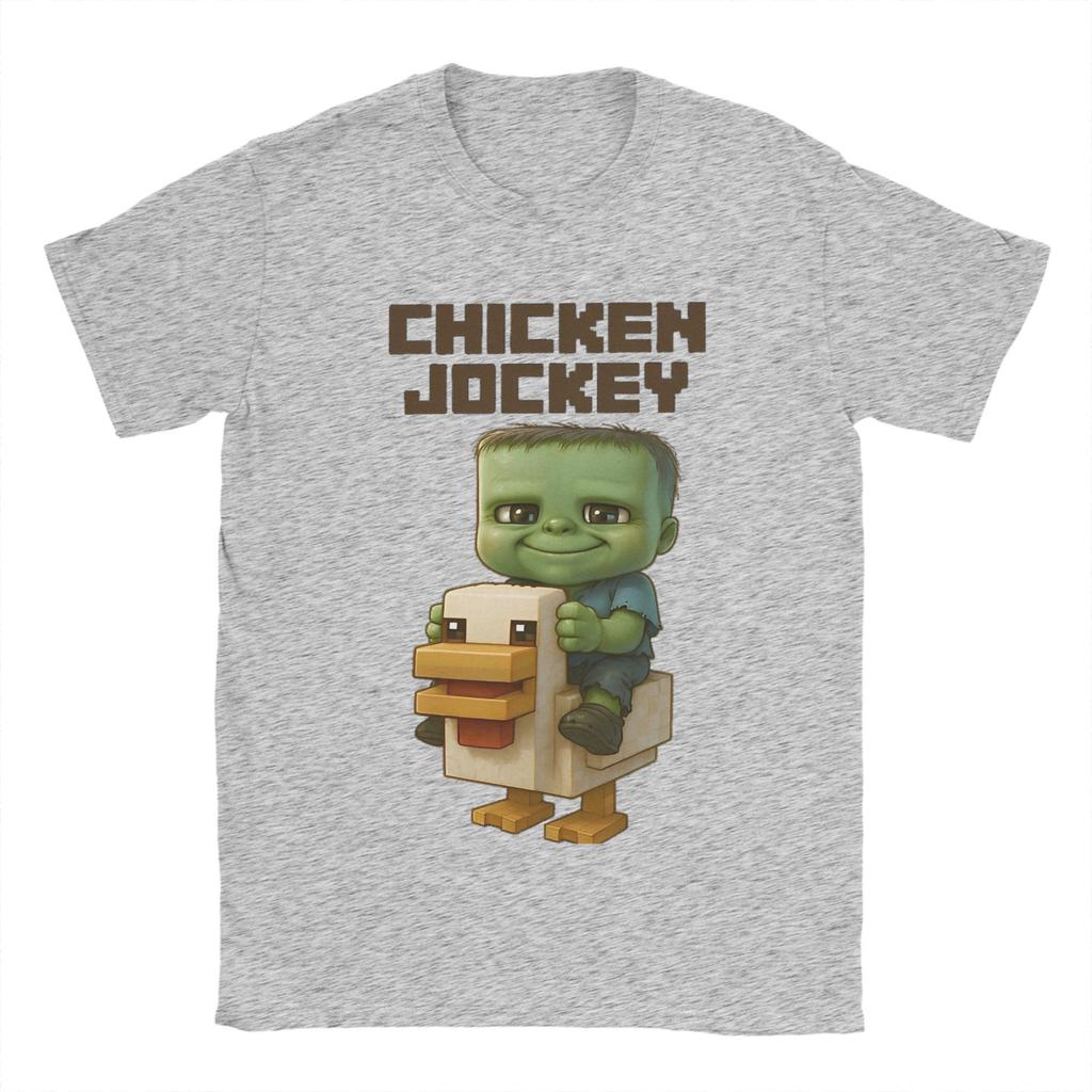Chicken Jockey T Shirt Summer Cotton T Shirts For Male Harajuku Casual Tshirt Short Sleeve Y2K Basic Top Tees