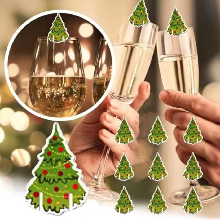Weinglashänger für Weihnachten 80 Stück/Set Dekorative Karte Neujahrsparty-Dekoration