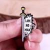 “I AM NO MAN" Letter Pin Fun Game Sword Brooch Badge Bags Accessories Gift