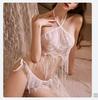 New Ice Silk Lace Pajamas with Chest Pad - Sexy French Camisole Nightdress