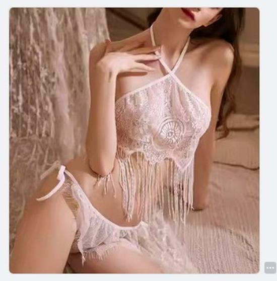 New Ice Silk Lace Pajamas with Chest Pad - Sexy French Camisole Nightdress