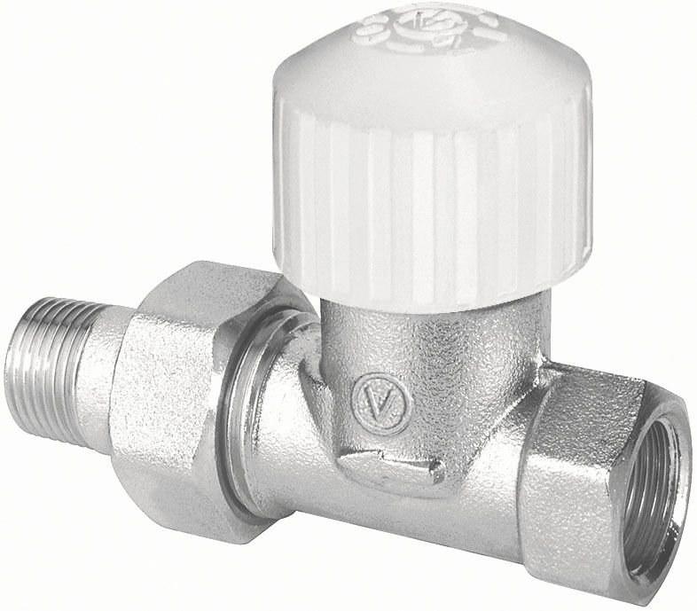 Straight thermostatic valve VECTOR type ZT22 DN15, nickel-plated, with pre-setting