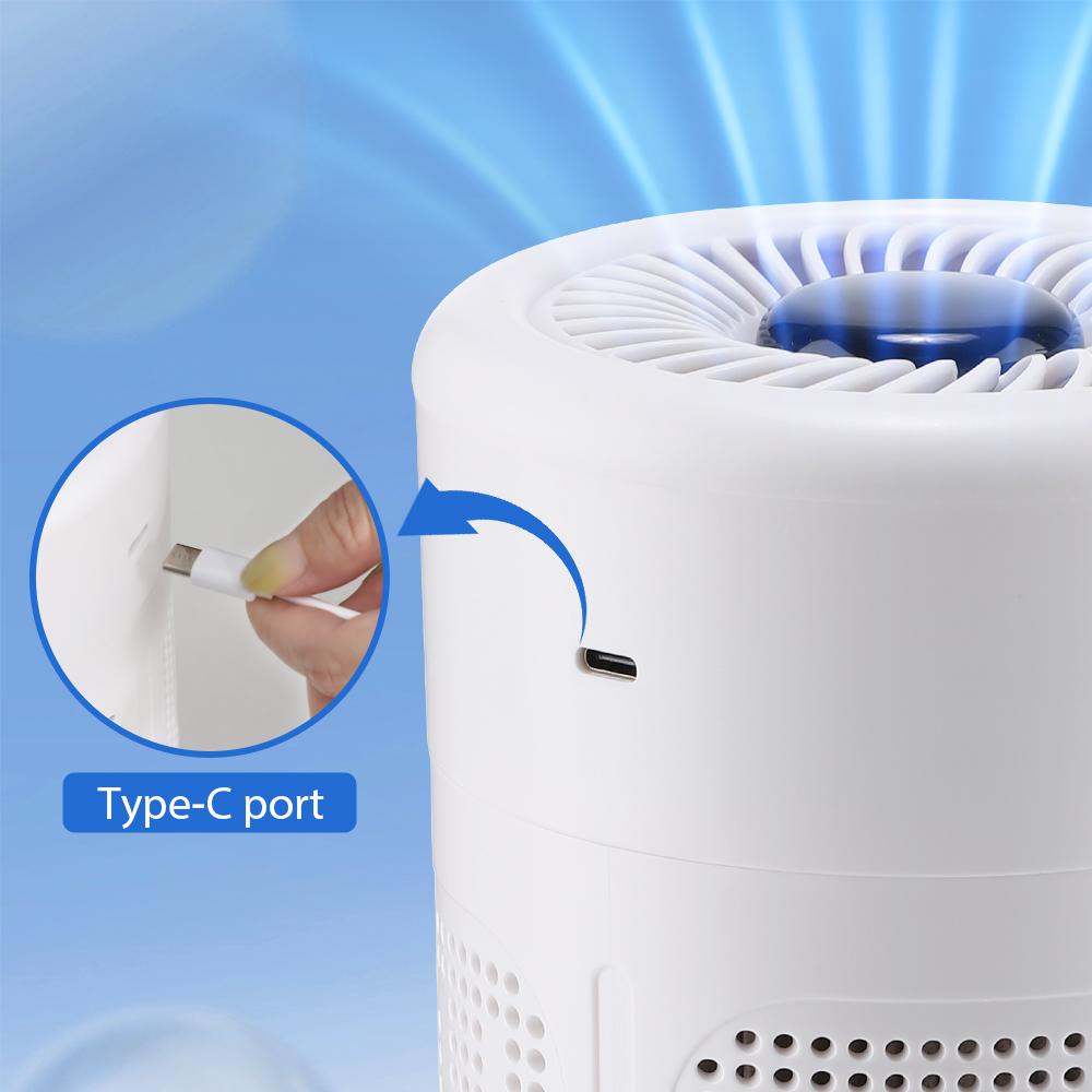 Portable Desktop Air Purifier HEPA Filter With Negative Ion Technology Eliminates Formaldehyde Odors Smoke Dust Particles