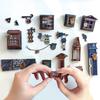 Spilay Booknook Miniature Dollhouse Kit Bookstand Bookshelf Decoration Dollhouse DIY Craft Handmade Wooden Gift Dollhouse Christmas Gift For Ages 14