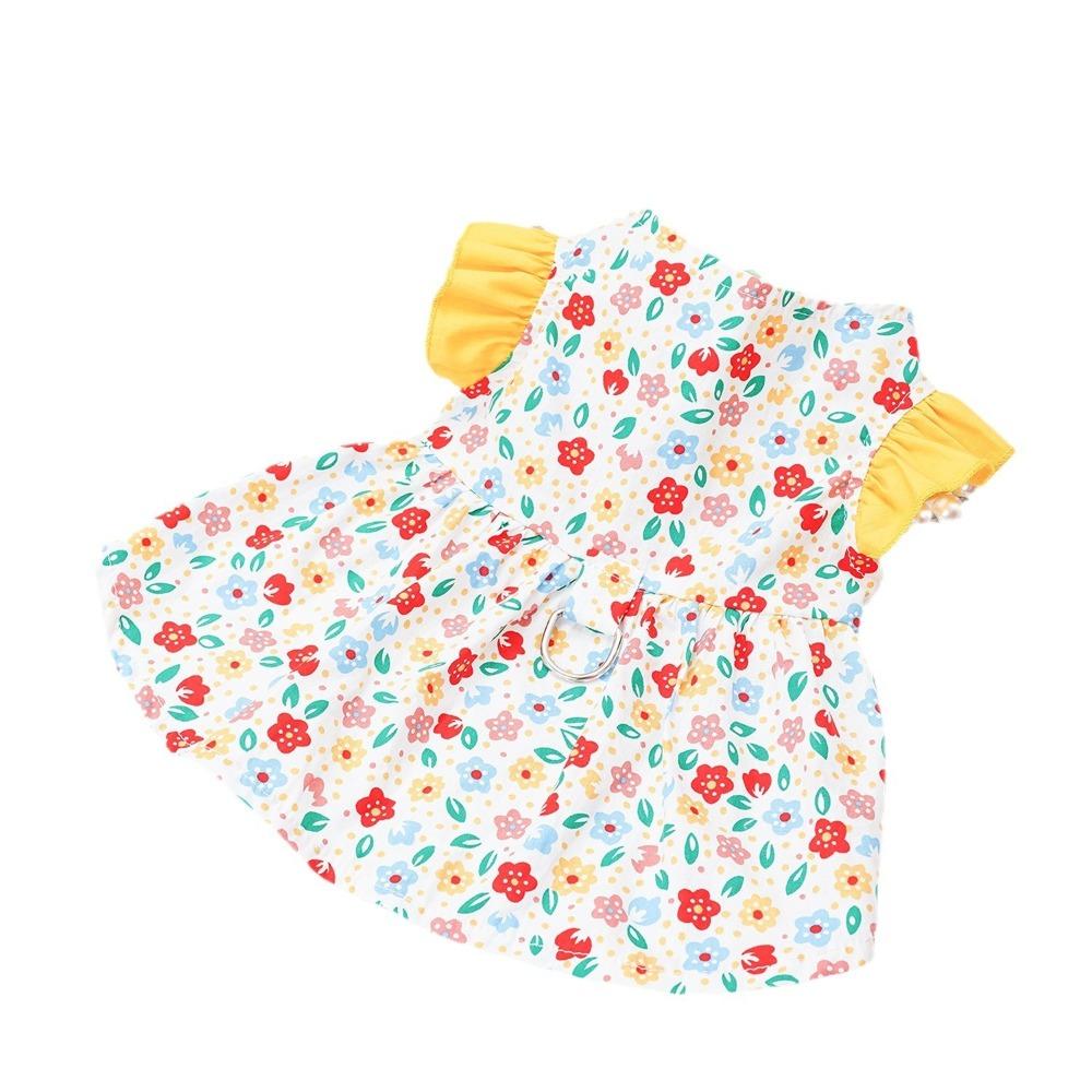 Thin Pet Dog Clothes Soft Pet Summer Dress Decorative Dog Flying Sleeve Skirt  Party