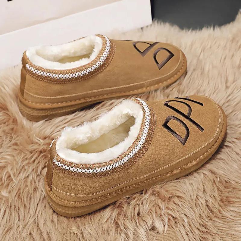 Модные зимние мужские хлопковые туфли с низким верхом и бархатом — фото 5