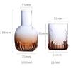 1000ml Glass Bedside Water Carafe with Glass Cups Set Embossed Relief Pattern Carafe Glassware Drinking Vintage Water Pitcher