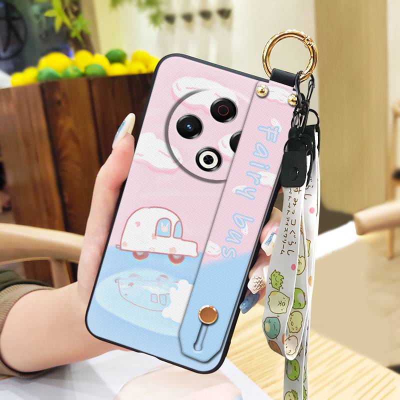 Lanyard Back Cover Phone Case For Tecno Spark30 4G/KL6 Phone Holder Dirt-resistant Anti-dust Fashion Design Durable Cute