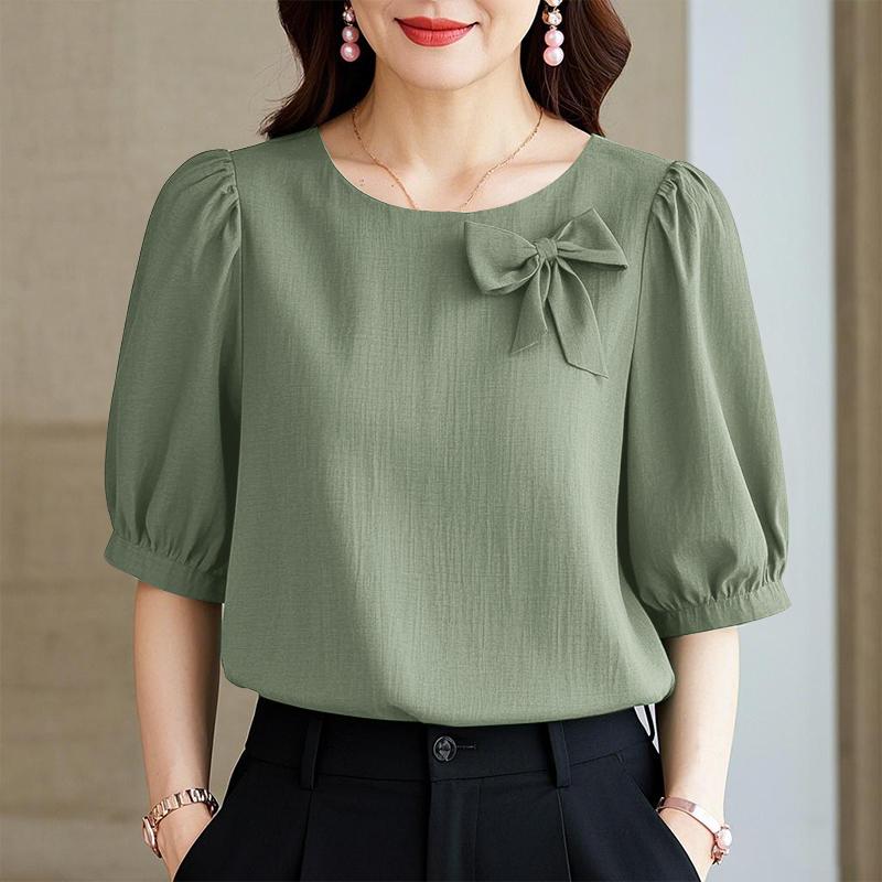 ZANZEA Women Casual Round Neck Summer Short Sleeve Blouse