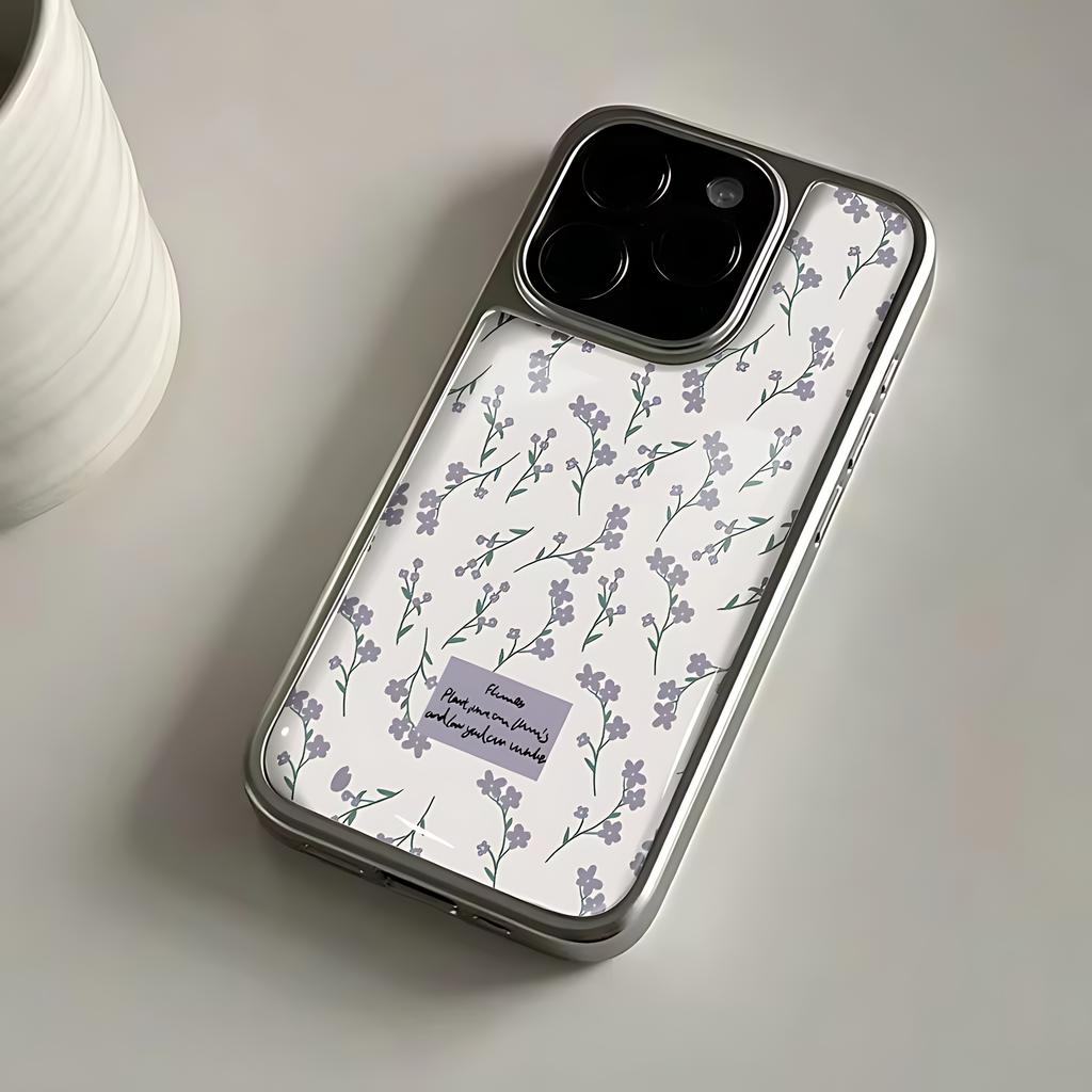 Exquisite purple floral prints Phone Case for iPhone 17 16e 16 15 14 13 12 11 Air Pro Max X XR XSMAX 8 7 Plus Luxury Clear Cover