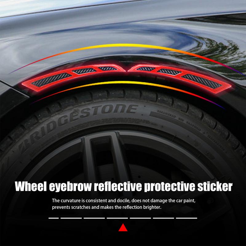 Car Reflective Stickers 2Pcs Automotive Reflective Stickers Automotive Sticker Waterproof Car Wheel Eyebrow Sticker For SUV