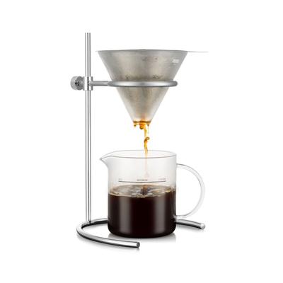 BODUM POUR OVER Coffee Maker Dripper, 500ml, Stainless Steel Filter, Glass Beaker, Coffee Maker [Authentic Product] K12354-16