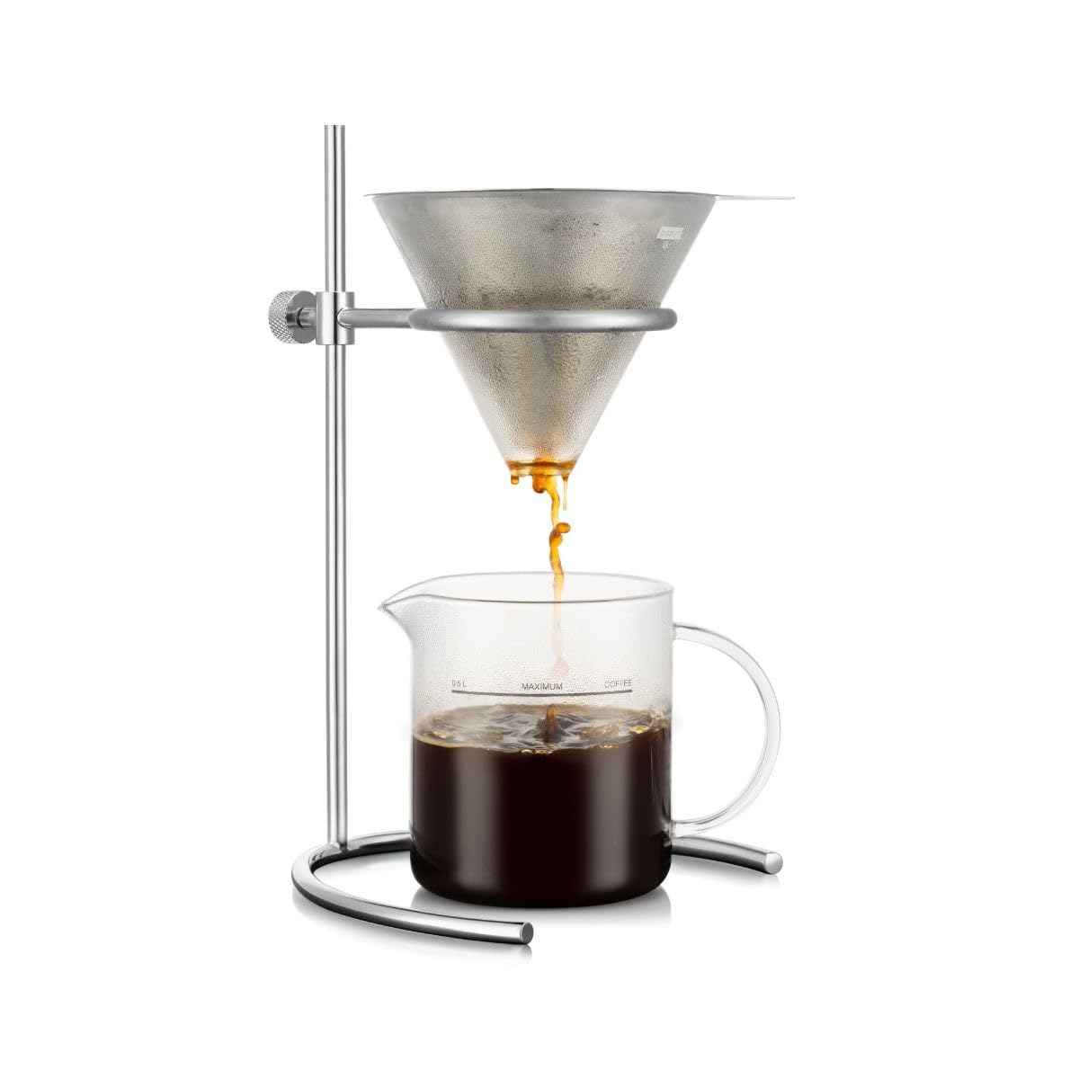 

BODUM POUR OVER Drip Coffee Maker, 500ml, Stainless Steel Filter, Glass Beaker, Coffee [Authentic] K12354-16