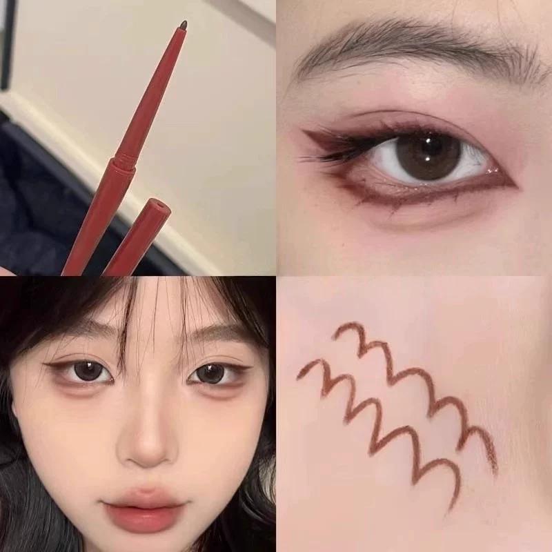 Rose Pink Mucous Membrane Color Rabbit-Eye Eyeliner Pen That Doesn'T Smudge, Waterproof, Sweat-Proof, Long-Lasting, Beginner-Friendly Eyeliner Pen