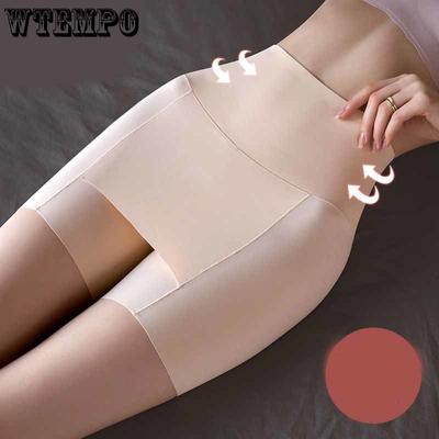 Ice Silk Hohe Taille Damen Bauchkontrolle Nahtlose Shorts Doppellagig Unter Dem Rock Boxer Sicherheitshose Damen Shapewear