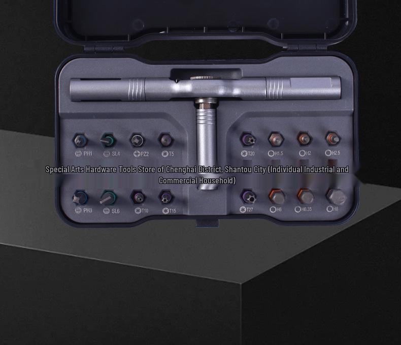 24-in-1 Multifunctional S2 Steel Ratchet and Screwdriver Tool Set