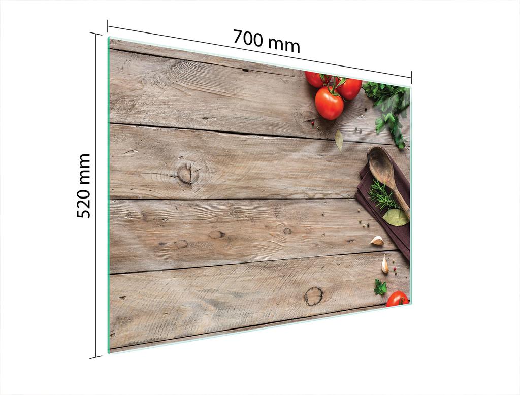 GLASPLATTA SKYDDANDE FÖR SPIS 70x52 TRÄ