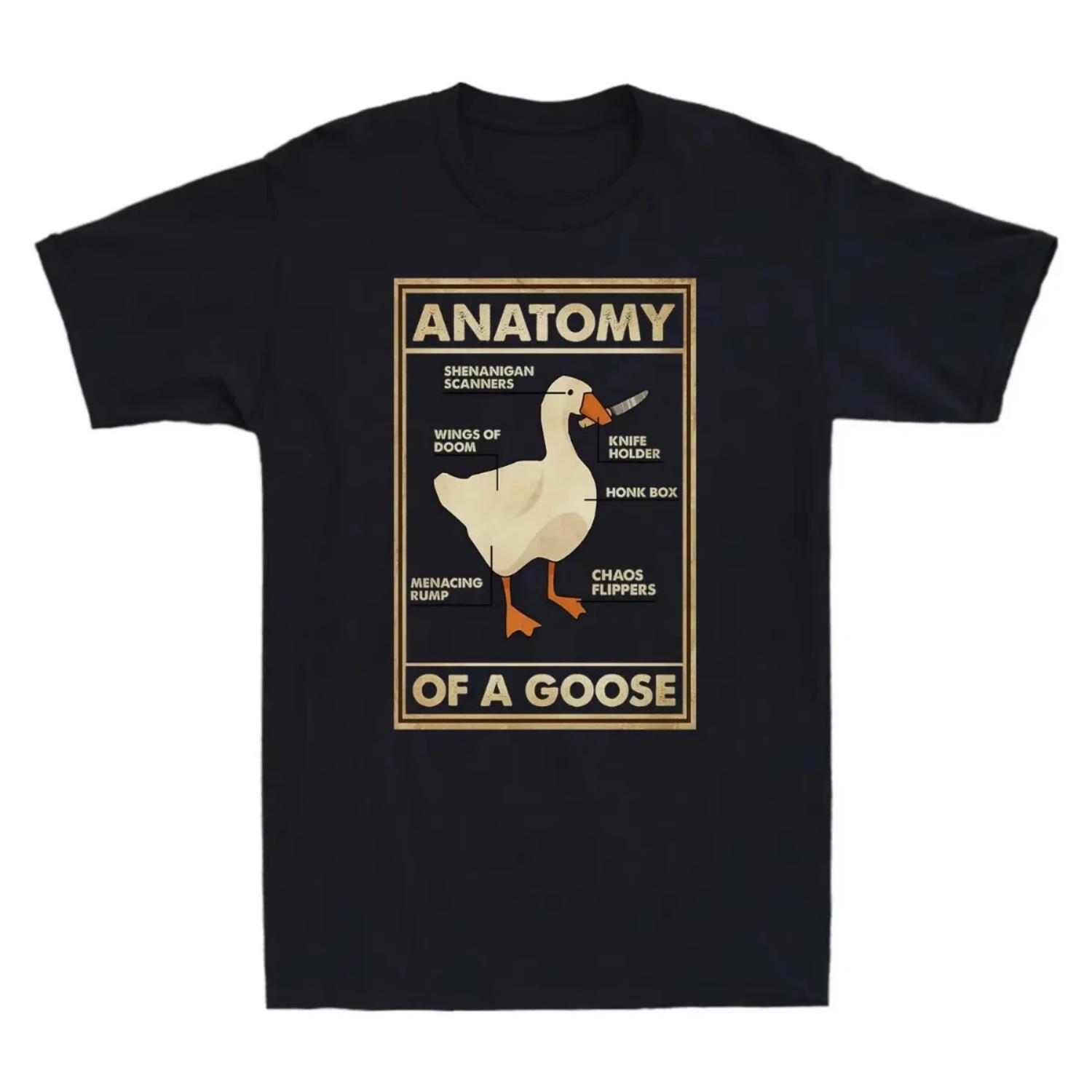 Anatomy of A Goose Funny Meme Unisex Gaming Gamer Vintage O-Neck High Quality Fashion T-shirts Tops Cotton T-shirt S